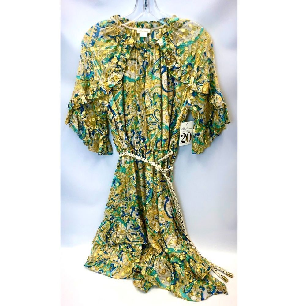 SHOSHANNA DRESS SIZE 6 SILK NEW WITH TAGS SILK METALLIC